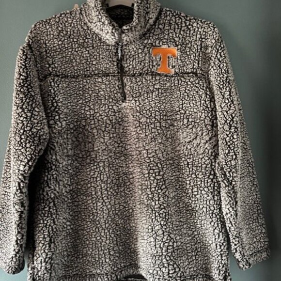 University Of Tennessee Vols Sherpa Pullover Black White Cozy 1/4 Zip Collegiate - Picture 1 of 10